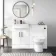100% Waterproof - Harper Gloss White PVC Combination Vanity Basin and Miami Toilet 1200mm - Black Accents