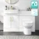 100% Waterproof - Harper Gloss White PVC Combination Vanity Basin and Miami Toilet 1200mm - Brushed Brass Accents