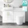 100% Waterproof - Harper Gloss White PVC Combination Vanity Basin and Boston Toilet 1200mm - Brushed Brass Accents