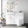 100% Waterproof - Harper Gloss White PVC Combination Vanity Basin and Boston Toilet 1200mm - Brushed Brass Accents