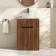 Havana Fluted Black Walnut Cabinet with Marble Top & Nevis Basin 600mm - Black Accents