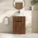 Havana Fluted Black Walnut Cabinet with Marble Top & Nevis Basin 600mm - Black Accents