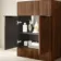 Havana Fluted Black Walnut Cabinet with Marble Top & Nevis Basin 600mm - Black Accents