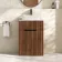 Havana Fluted Black Walnut Cabinet with Marble Top & Reno Basin 600mm - Black Accents