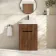 Havana Fluted Black Walnut Cabinet with Marble Top & Reno Basin 600mm - Black Accents