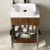 Havana Fluted Black Walnut Cabinet with Marble Top & Reno Basin 600mm - Black Accents