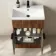 Havana Fluted Black Walnut Basin Vanity and Back To Wall Toilet Unit 1100mm (Excludes Toilet) - Black Accents