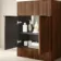 Havana Fluted Black Walnut Basin Vanity and Back To Wall Toilet Unit 1100mm (Excludes Toilet) - Black Accents