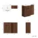 Havana Fluted Black Walnut Basin Vanity and Back To Wall Toilet Unit 1100mm (Excludes Toilet) - Black Accents
