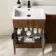 Havana Fluted Black Walnut Basin Vanity and Back To Wall Toilet Unit 1100mm (Excludes Toilet) - Black Accents - Left Handed