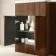 Havana Fluted Black Walnut Basin Vanity and Back To Wall Toilet Unit 1100mm (Excludes Toilet) - Black Accents - Left Handed