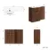 Havana Fluted Black Walnut Basin Vanity and Back To Wall Toilet Unit 1100mm (Excludes Toilet) - Black Accents - Left Handed