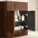 Havana Fluted Black Walnut Basin Vanity and Back To Wall Toilet Unit 1100mm (Excludes Toilet) - Black Accents - Right Handed