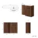 Havana Fluted Black Walnut Basin Vanity and Back To Wall Toilet Unit 1100mm (Excludes Toilet) - Black Accents - Right Handed