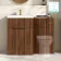 Havana Fluted Black Walnut Basin Vanity and Back To Wall Toilet Unit 1100mm (Excludes Toilet) - Brushed Brass Accents