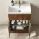 Havana Fluted Black Walnut Basin Vanity and Back To Wall Toilet Unit 1100mm (Excludes Toilet) - Brushed Brass Accents