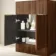Havana Fluted Black Walnut Basin Vanity and Back To Wall Toilet Unit 1100mm (Excludes Toilet) - Brushed Brass Accents