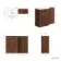 Havana Fluted Black Walnut Basin Vanity and Back To Wall Toilet Unit 1100mm (Excludes Toilet) - Brushed Brass Accents
