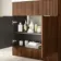Havana Fluted Black Walnut Basin Vanity and Back To Wall Toilet Unit 1300mm (Excludes Toilet) - Brushed Brass Accents