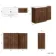 Havana Fluted Black Walnut Basin Vanity and Back To Wall Toilet Unit 1300mm (Excludes Toilet) - Brushed Brass Accents