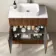 Havana Fluted Black Walnut Cabinet with Marble Top & Reno Basin 800mm - Chrome Handles