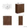 Havana Fluted Black Walnut Cabinet with Marble Top & Reno Basin 800mm - Chrome Handles