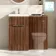 Havana Fluted Black Walnut Basin Vanity and Back To Wall Toilet Unit 1000mm (Excludes Toilet) - Chrome Handles