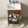 Havana Fluted Black Walnut Basin Vanity and Back To Wall Toilet Unit 1000mm (Excludes Toilet) - Chrome Handles