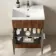 Havana Fluted Black Walnut Basin Vanity and Back To Wall Toilet Unit 1100mm (Excludes Toilet) - Chrome Handles