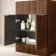 Havana Fluted Black Walnut Basin Vanity and Back To Wall Toilet Unit 1100mm (Excludes Toilet) - Chrome Handles