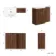 Havana Fluted Black Walnut Basin Vanity and Back To Wall Toilet Unit 1100mm (Excludes Toilet) - Chrome Handles