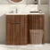 Havana Fluted Black Walnut Basin Vanity and Back To Wall Toilet Unit 1100mm (Excludes Toilet) - Chrome Handles - Left Handed