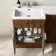 Havana Fluted Black Walnut Basin Vanity and Back To Wall Toilet Unit 1100mm (Excludes Toilet) - Chrome Handles - Left Handed
