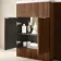 Havana Fluted Black Walnut Basin Vanity and Back To Wall Toilet Unit 1100mm (Excludes Toilet) - Chrome Handles - Left Handed