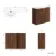 Havana Fluted Black Walnut Basin Vanity and Back To Wall Toilet Unit 1100mm (Excludes Toilet) - Chrome Handles - Left Handed
