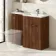 Havana Fluted Black Walnut Basin Vanity and Back To Wall Toilet Unit 1100mm (Excludes Toilet) - Chrome Handles - Right Handed