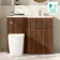 Havana Fluted Black Walnut Combination Vanity Basin and Utah Comfort Height Toilet 1100mm - Chrome Handles - Right Handed