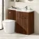 Havana Fluted Black Walnut Combination Vanity Basin and Utah Comfort Height Toilet 1100mm - Chrome Handles - Right Handed