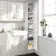 Monaco Cotton White Floor Standing Tall Cabinet Unit 300mm
