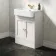 Monaco Cotton White Basin Vanity 600mm - Brushed Brass Accents