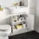 Monaco Cotton White Basin Vanity 600mm - Brushed Brass Accents