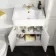Monaco Cotton White Basin Vanity 600mm - Brushed Brass Accents