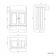Monaco Cotton White Basin Vanity 600mm - Brushed Brass Accents