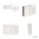 Monaco Cotton White Basin Vanity and Back To Wall Toilet Unit 1200mm (Excludes Pan & Cistern) - Brushed Brass Accents