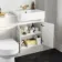 Monaco Cotton White Combination Vanity Basin and Miami Toilet 1200mm - Brushed Brass Accents