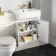Monaco Cotton White Combination Vanity Basin and Kansas Toilet with Wooden Seat 1200mm - Brushed Brass Accents