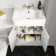 Monaco Cotton White Combination Vanity Basin and Kansas Toilet with Wooden Seat 1200mm - Brushed Brass Accents