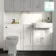Monaco Cotton White Combination Vanity Basin 1500mm (Excludes Pan & Cistern) - Brushed Brass Accents