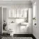 Monaco Cotton White Combination Vanity Basin 1500mm (Excludes Pan & Cistern) - Brushed Brass Accents