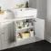 Monaco Cotton White Combination Vanity Basin 1500mm (Excludes Pan & Cistern) - Brushed Brass Accents